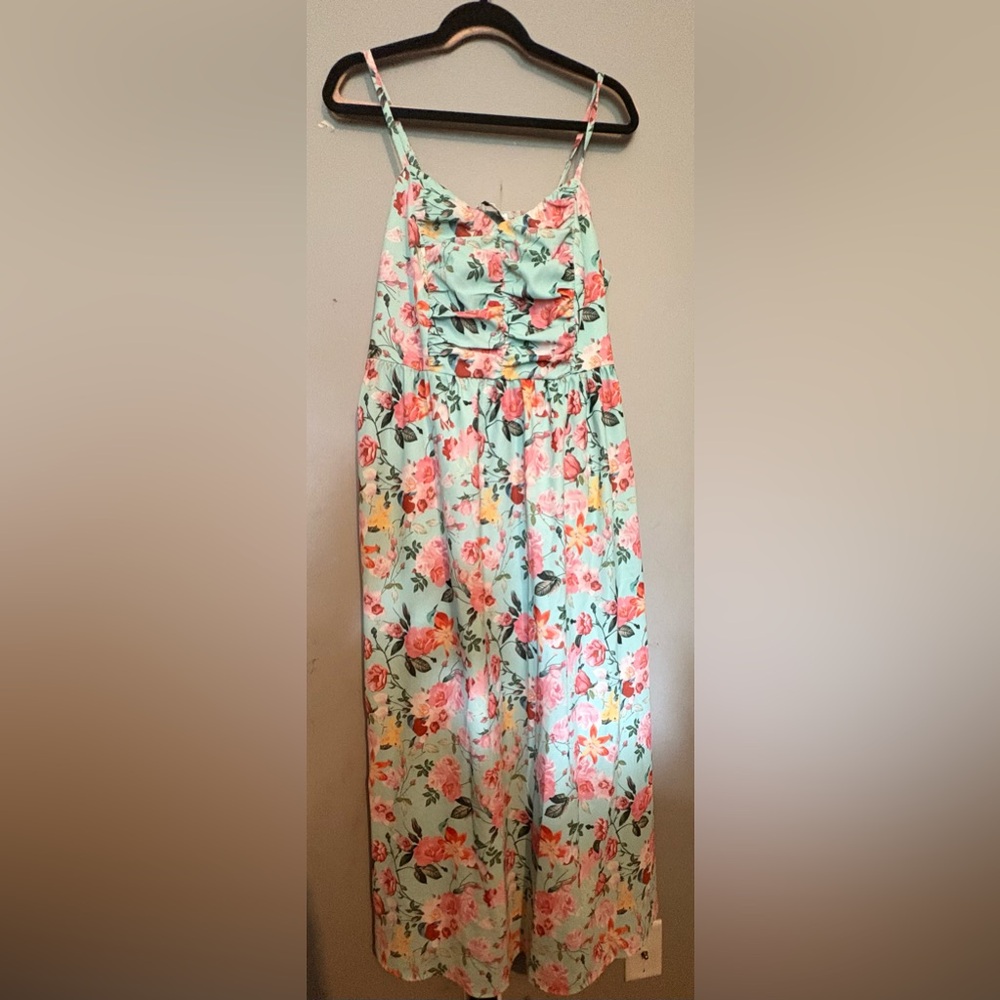 Floral Maxi Dress with Cutout Detail